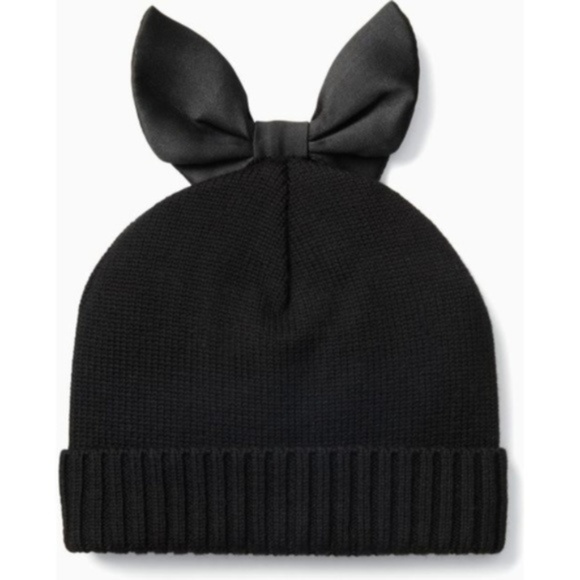 Kate Spade Accessories - Kate Spade Hats Off Black Bunny Hat Wool Cap NWT